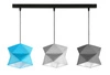 Lampa wisząca potrójna Quasar designerska lampa sufitowa do sypialni z kolorowymi abażurami i czarną metalową podstawą