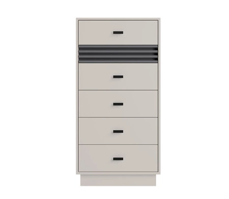 Komoda z szufladami Estan 60 cm beżowy / antracyt nowoczesny design mebla wysoka jakość wykonania obrzeża komody wykończone specjalną okleiną