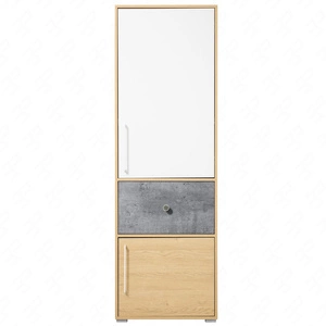 Regał Cary 60 cm dąb biszkoptowy / biały / beton idealny do pokoju młodzieżowego bardzo użytkowy posiada nowoczesny wygląd regał na książki z szufladą