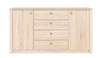 Komoda z szufladami Finezja 160 cm dąb sonoma jasny nowoczesny design mebla obrzeża komody wykończone specjalną okleiną ABS