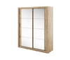 Szafa przesuwna z lustrem Arti 180 cm dąb shetland pojemna szafa do przedpokoju drzwi szafy wykończone lustrami w ciekawej konfiguracji
