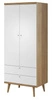 Szafa Primo 80 cm dąb riviera / biały nowoczesny design w stylu skandynawskim z systemem pełnego wysuwu szuflad