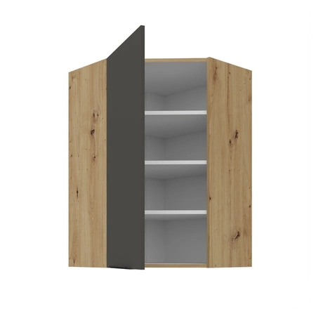 Szafka kuchenna narożna wisząca Aversa Ar 60x60 GN-90 1F odporna na uszkodzenia wykończenie frontów w technologii anti fingerprint