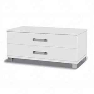 Szafka RTV Maximus 100 cm biała z szufladami nowoczesny design oraz szuflady na prowadnicach rolkowych