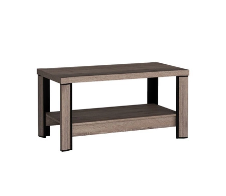 Zestaw mebli do salonu Dallas dąb truflowy / czarny elegancka stylistyka mebli wzbogacona o stylowe czarne dodatki oryginalny kształt