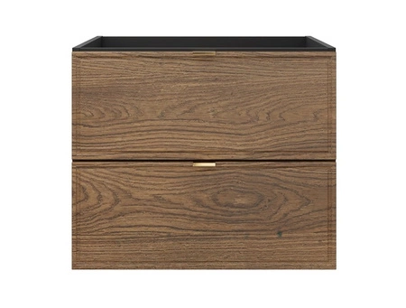 Szafka pod umywalkę Talia 60 cm czarny / dąb casella elegancka szafka z gustowną frezowaną ramką na frontach szuflad