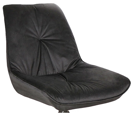 Krzesło tapicerowane Boogie I 45x53 cm czarne stylowe krzesło obrotowe z metalowymi nogami krzesło glamour