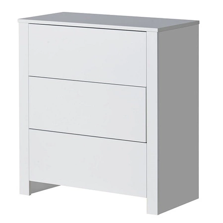 Komoda z przewijakiem Basal 85 cm biała funkcjonalny mebel do pokoju niemowlęcego możliwość demontażu przewijaka pojemne szuflady