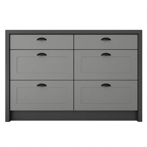 Wyspa kuchenna z szufladami Adele 127 cm szary grafit / szary stylowe szafki kuchenne o wysokiej odporności na wpływ zewnętrznych