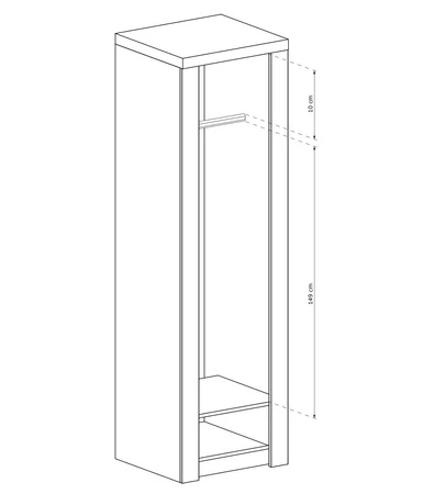 Szafa Indiana 56 cm jesion jasny elegancka szafa z szufladą idealna do przedpokoju oraz do niewielkich pomieszczeń