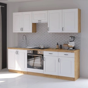 Zestaw mebli kuchennych Scandi 240 cm szafki doskonale prezentują się we wnętrzach skandynawskich klasycznych oraz nowoczesnych