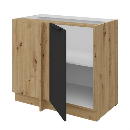 Szafka kuchenna narożna dostawiana Alatri Ar 105 ND 1F BB lewa fronty szafki kuchennej wykończone w technologii anti fingerprint