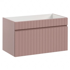 Szafka pod umywalkę Iconic 80 cm antyczna róża designerska szafka z gustownym pionowym ryflowaniem pojemna szuflada na akcesoria