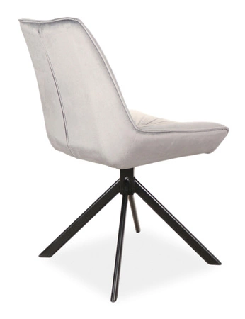 Krzesło tapicerowane Boogie I 45x53 cm szare stylowe krzesło obrotowe z metalowymi nogami krzesło glamour