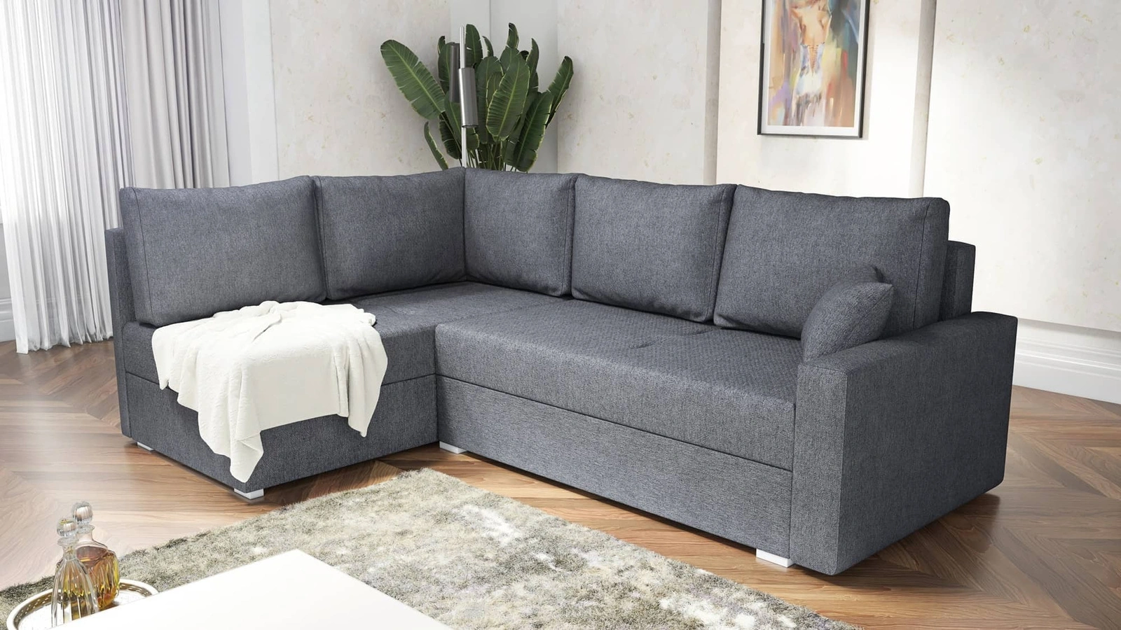 Narożnik z funkcją spania Nofi Narożniki do salonu Nowoczesne narożniki rozkładane do pokoju dziennego