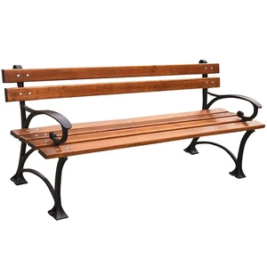 Ławka ogrodowa 180 cm FIEM-03-LP-180 parkowa żeliwna z oparciem drewno olchowe lakierowana