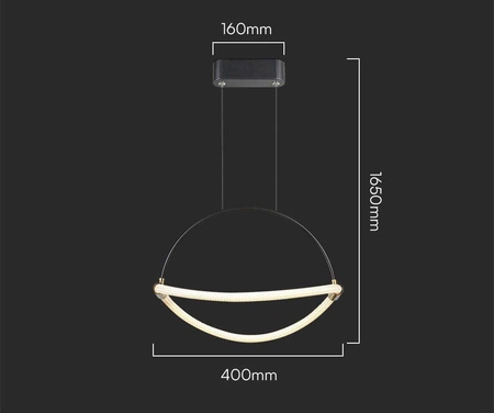 Lampa wisząca Gero 40 cm czarna 12W 4000K niebanalna estetyka lampy z wbudowanymi diodami LED wysoka jakość wykonania oryginalna forma
