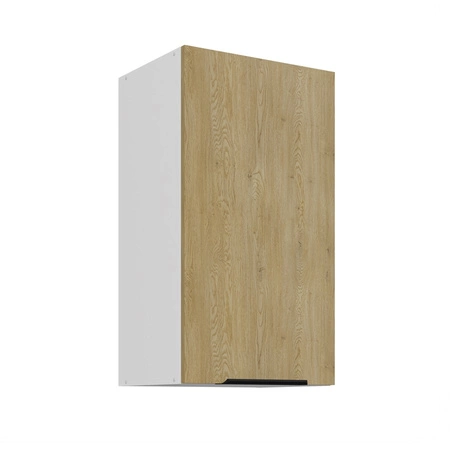 Zestaw mebli kuchennych Cremona 260 cm eleganckie szafki kuchenne o subtelnej i naturalnej kolorystyce metalowe uchwyty krawędziowe