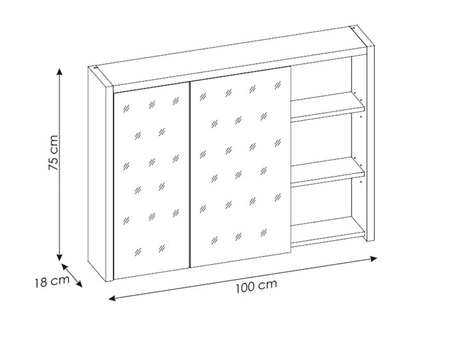 Szafka łazienkowa wisząca z lustrem Devon 100 cm dąb shetland / grafit funkcjonalna szafka nad umywalkę modny element dekoracyjny