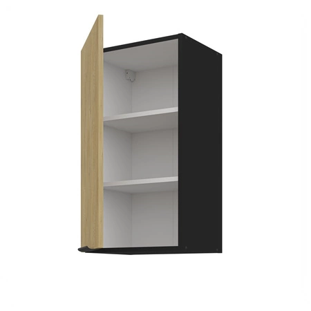 Zestaw mebli kuchennych Crotone 260 cm eleganckie szafki kuchenne o subtelnej i naturalnej kolorystyce metalowe uchwyty krawędziowe