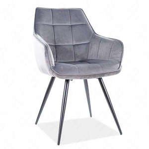 Krzesło tapicerowane Lilia szare nowoczesne oraz funkcjonalne krzesło kubełkowe z metalowymi nogami