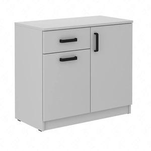 Komoda z szufladą Makana 80 cm jasny szary funkcjonalny mebel do biura gabinetu lub pokoju młodzieżowego