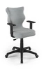 Krzesło do biurka Duo szary popiel dopasowane do wzrostu 159-188 cm ergonomiczne krzesło obrotowe z regulowanymi podłokietnikami