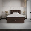 Łóżko kontynentalne Flint 100x200 brązowe w nowoczesnym skandynawskim stylu z tapicerowanym zagłówkiem łóżko z pojemnikiem