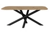 Stół Lyon 90x185 cm dąb artisan / czarny nowoczesny stół do jadalni osadzony na stylowych nogach typu pająk regulacja wysokości