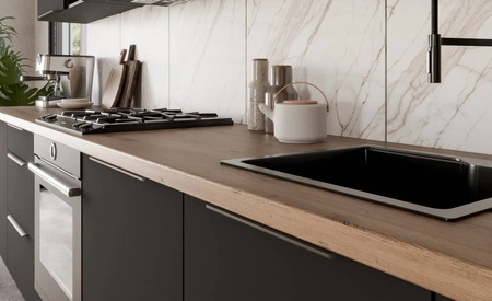 Szafka kuchenna pod zlewozmywak Alatri Bl 80 ZL 2F BB szafka odporna na uszkodzenia wykończenie frontów w technologii anti fingerprint