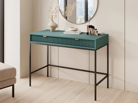 Konsola Lovro pastelowy zielony z szufladami stylowy oraz funkcjonalny mebel do przedpokoju salonu czy biura