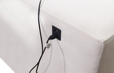 Narożnik z funkcją spania Kelly Sleek IX lawendowy róż prawostronny narożnik z wygodnymi podłokietnikami i regulowanymi zagłówkami