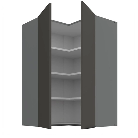 Szafka kuchenna narożna wisząca Aversa Ant 60x60 GN-90 2F odporna na uszkodzenia wykończenie frontów w technologii anti fingerprint