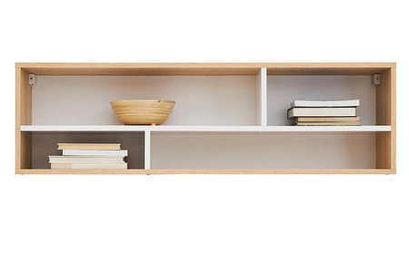 Meblościanka Pixel dąb biszkoptowy / biała / szara idealna propozycja do pokoju młodzieżowego lub dziecięcego w modnym stylu