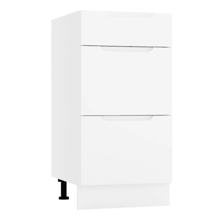 Zestaw mebli kuchennych Zova 240 cm biały meble do kuchni odporne na wilgoć parę wodną i uszkodzenia frezowane uchwyty