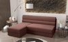 Narożnik z funkcją spania Fogu indyjski róż lewostronny narożnik o prostym designie pokryty sztruksową tkaniną pojemnik na pościel