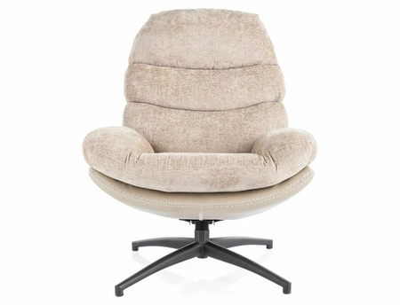 Fotel Giselle antyczny róż / beżowa ekoskóra funkcjonalny oraz nowoczesny fotel obrotowy z metalowymi nogami komfortowy podczas wypoczynku