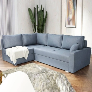 Narożnik z funkcją spania Nofi ciemny szary lewostronny nowoczesny design prosta i stylowa bryła wpisująca się w każdą aranżację