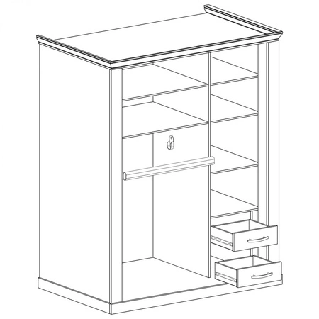 Szafa przesuwna z lustrem Antica 146 cm dąb craft złoty stylowa szafa o rustykalnym charakterze do sypialni lub garderoby