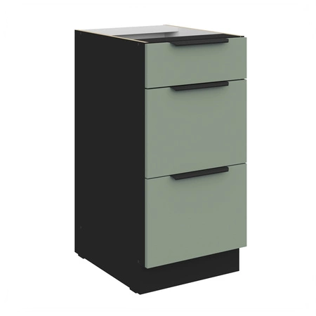 Szafka kuchenna stojąca z szufladami Treviso Bl 40 D 3S BB odporna na uszkodzenia wykończenie frontów w technologii anti fingerprint