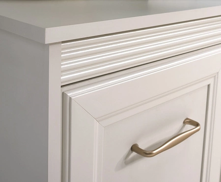 Komoda wysoka Windsor 92 cm beżowy / dąb smukła komoda z szufladą o wyrafinowanym designie wysokie nogi wykonane z litego drewna