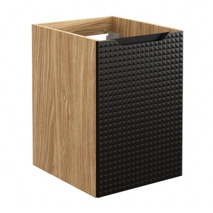 Szafka łazienkowa wisząca Luxor 40 cm dąb olejowany / czarny funkcjonalna szafka pod blat frezowany uchwyt oryginalny ryflowany front