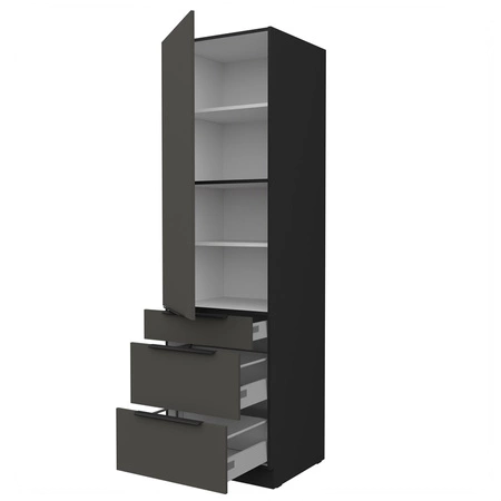 Słupek kuchenny Aversa Bl 60 DKS-210 3S 1F szafka kuchenna odporna na uszkodzenia wykończenie frontów w technologii anti fingerprint