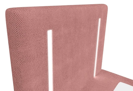 Łóżko kontynentalne Norco 80x200 różowe stylowe łóżko z pojemnikiem oświetlenie umieszczone w zagłówku nadaje wyjątkowości