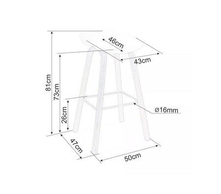 Hoker Sting biały nowoczesny oraz funkcjonalny hoker z metalowymi nogami w kolorze dębu idealny hoker do kuchni