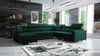 Narożnik z funkcją spania Nausa VII butelkowa zieleń lewostronny elegancki narożnik do salonu wykonany z miękkiej tkaniny typu velvet