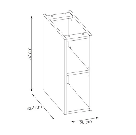 Szafka łazienkowa wisząca Capri 20 cm czarny / dąb craft złoty stylowa szafka pod blat regał idealnie dopełni aranżację