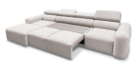 Narożnik z funkcją spania Cantare XII ceglasty lewostronny estetyczny i niezwykle komfortowy narożnik z pojemnikiem na pościel