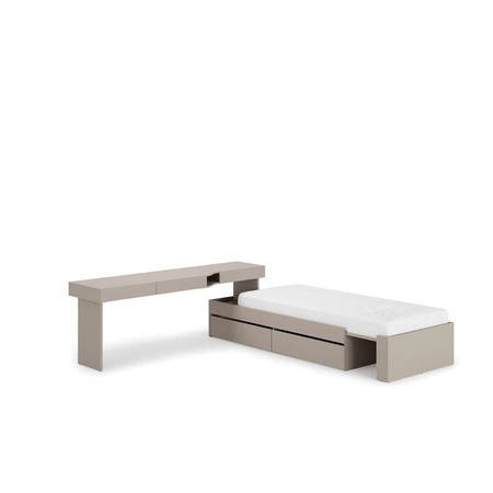 Zestaw mebli Woow clay grey lewy młodzieżowy zestaw mebli narożny opcja dopasowania do układu wnętrza ergonomiczne biurko