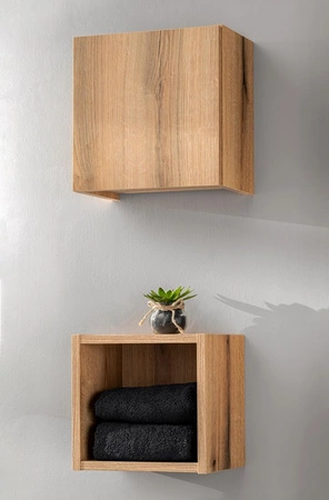 Szafka łazienkowa wisząca Nova 30 cm dąb coast evoke niewielka szafka do łazienki o nietuzinkowym i subtelnym charakterze
